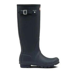 Hunter Black Rubber Tall Original Rainboots Galoshes Wellies Mucks Women Size 8